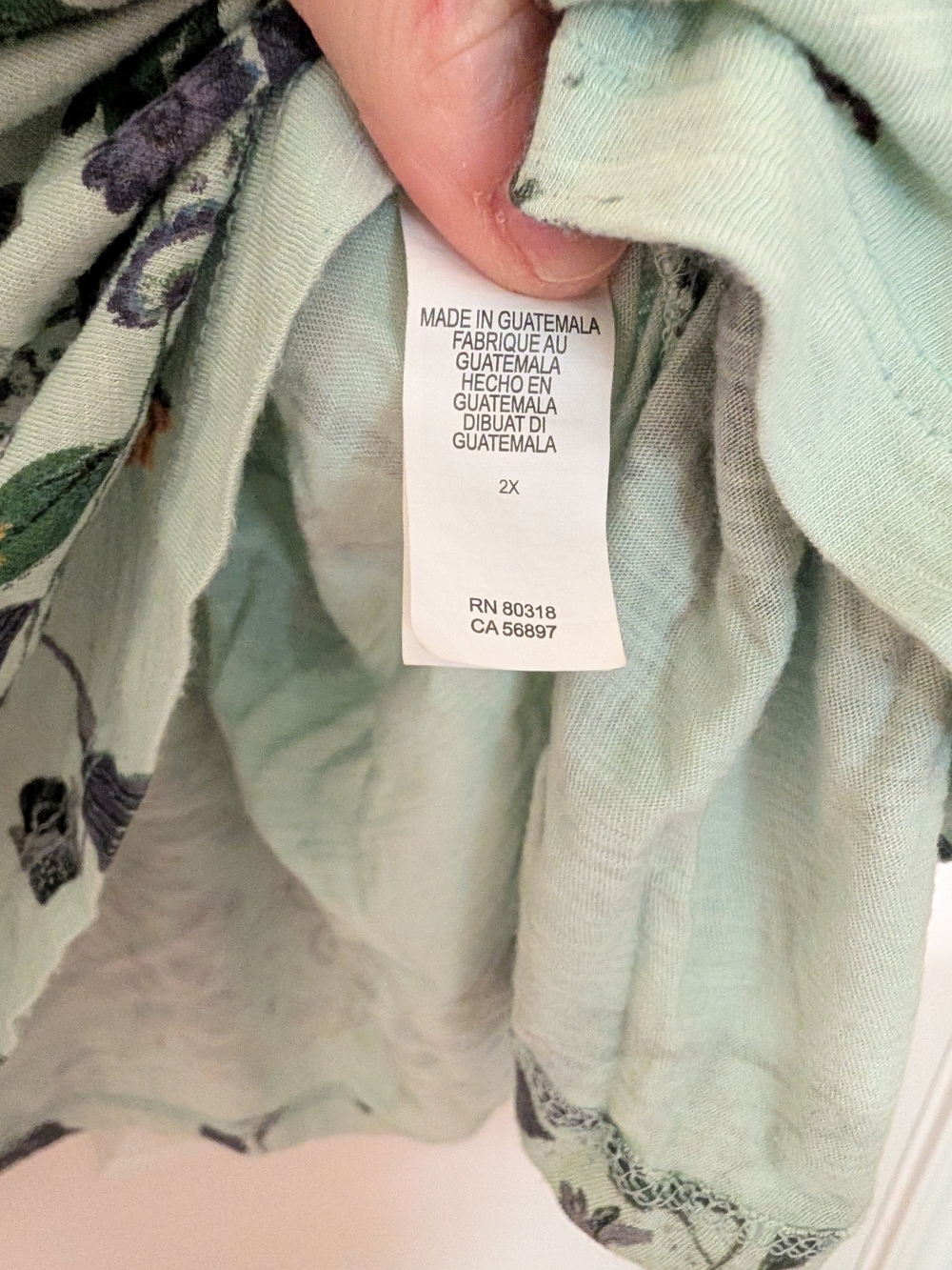 Lucky Brand Women's Mint Floral Parrot Print Scoop Neck Top - Picture 5 of 6